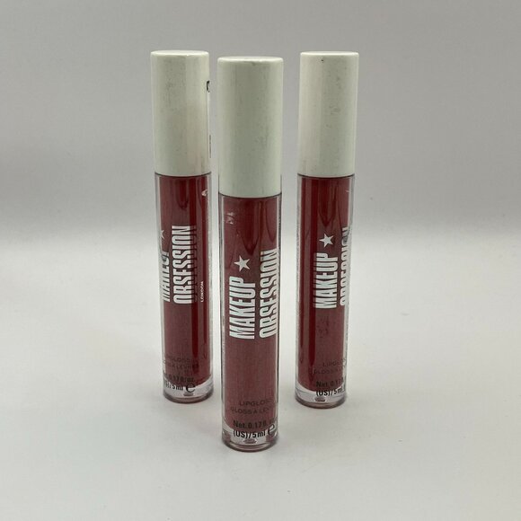 MAKEUP OBSESSION Lip Gloss Set 3x5ml Shimmer Gloss À Lèvres UK Brand New 3pack - Picture 1 of 6